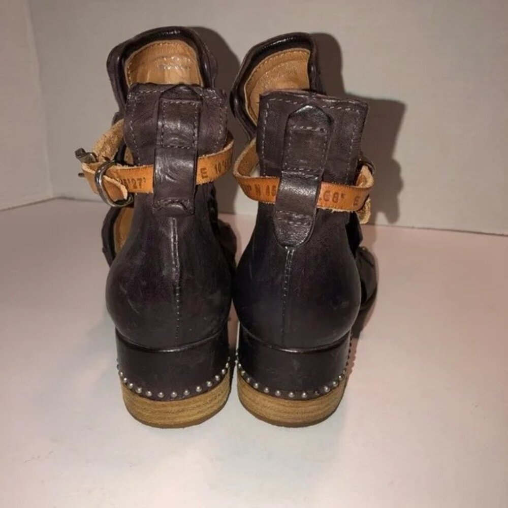 A.S.98 x Free People Brown Studded Nora Fair Winds Cage Sandals Shoes sz 36 - Picture 4 of 6